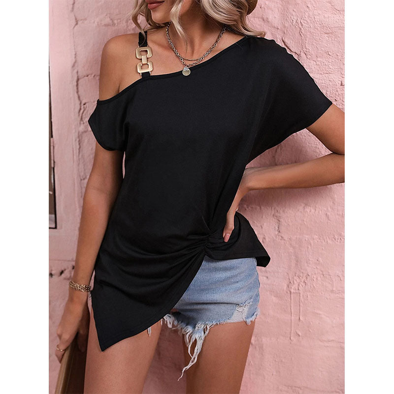 Jade – Off-Shoulder Summer Blouse with Asymmetrical Design