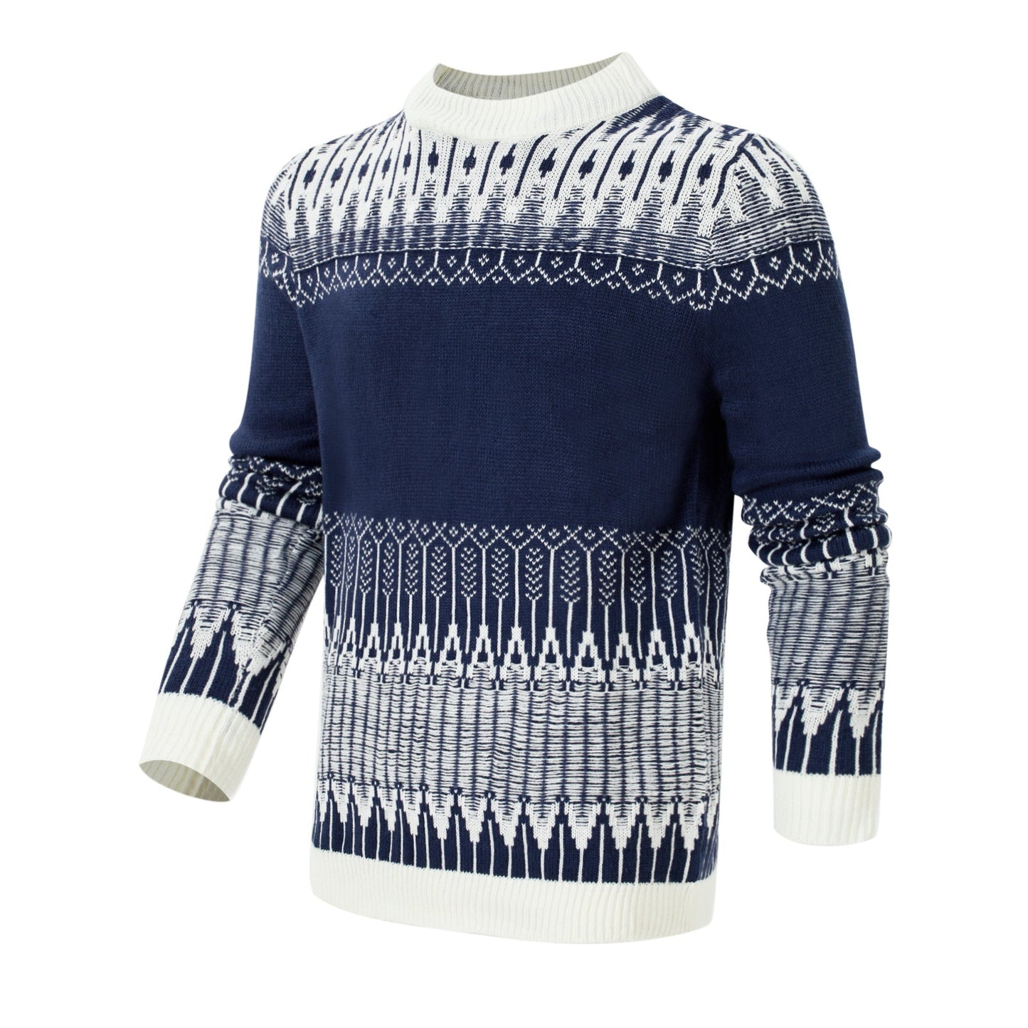 Allan – Unisex Sweater with Fair Isle Pattern and Long Sleeves