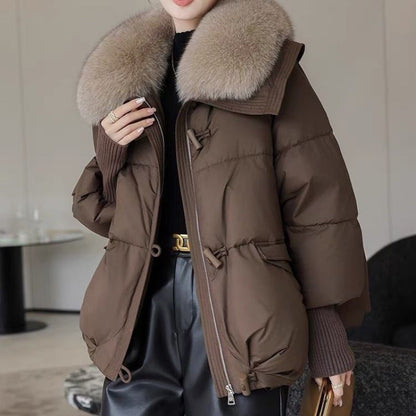 Melissa – Short Women's Jacket with Faux Fur Collar