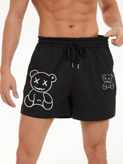 Desmond – Cotton Shorts with Bear Print