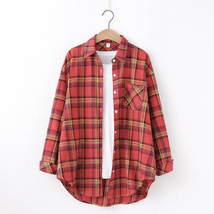 Samantha – Plaid Women's Blouse with Relaxed Fit