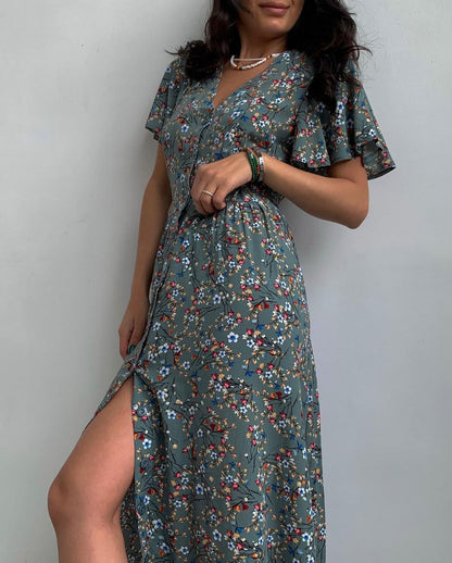 Samantha – Floral Tunic Dress with Slit