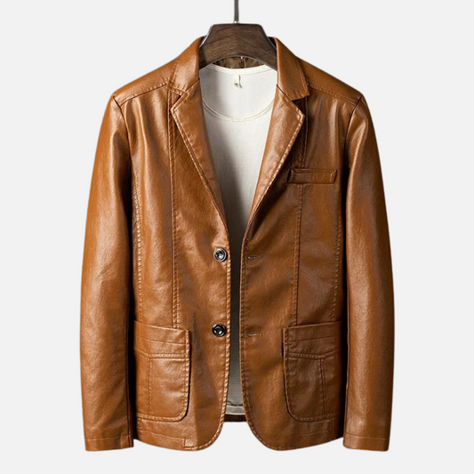 Ryan – Vegan Leather Jacket with Two Buttons