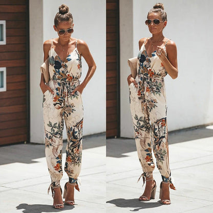 Caroline – Backless Jumpsuit with Pockets and V-Neck