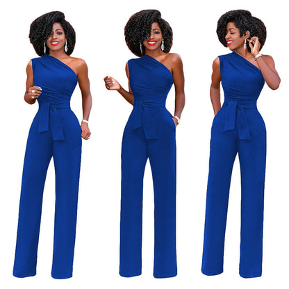 Amelia – Elegant Women's Jumpsuit with Asymmetrical Collar