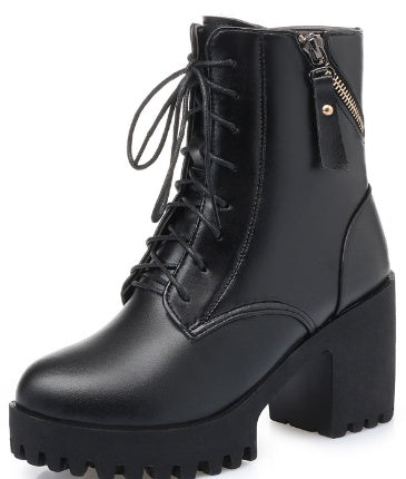 Georgina – High-Heeled Women's Boots with Vegan Leather and Wool Lining