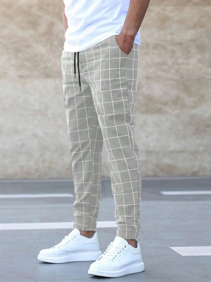 Terry – Relaxed Plaid Men's Trousers with Drawstring