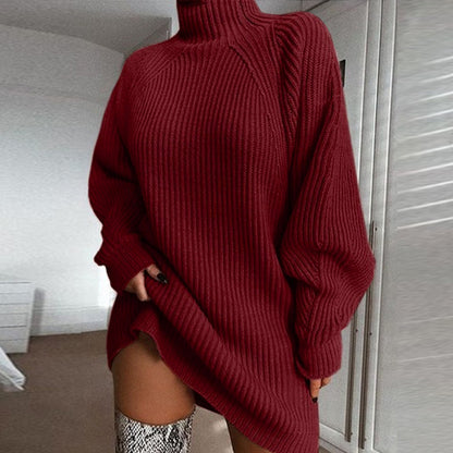 Marie – Cozy Winter Turtleneck Sweater Dress