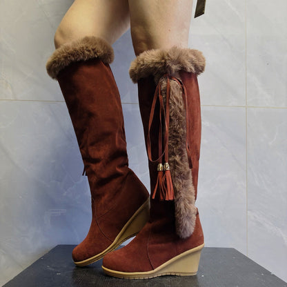 Amy – Women's Wedge Boots with Plush