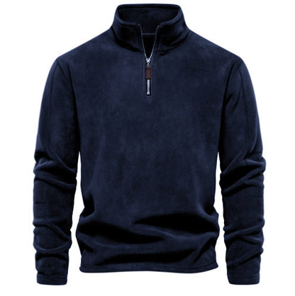 Micheal – High Collar Zip Sweatshirt with Fleece, Casual Men's Pullover