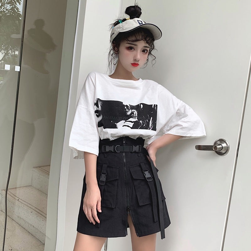 Pamela – Harajuku Style Skirt with Zipper and Pocket