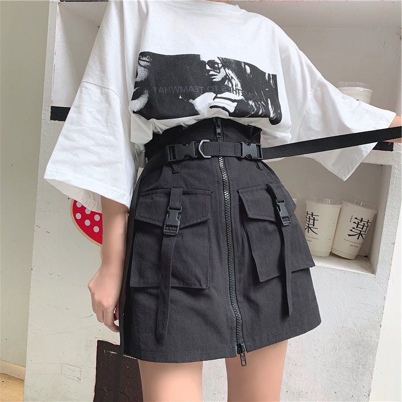 Pamela – Harajuku Style Skirt with Zipper and Pocket