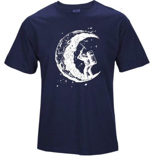 Isaac – Casual T-Shirt with Moon Print