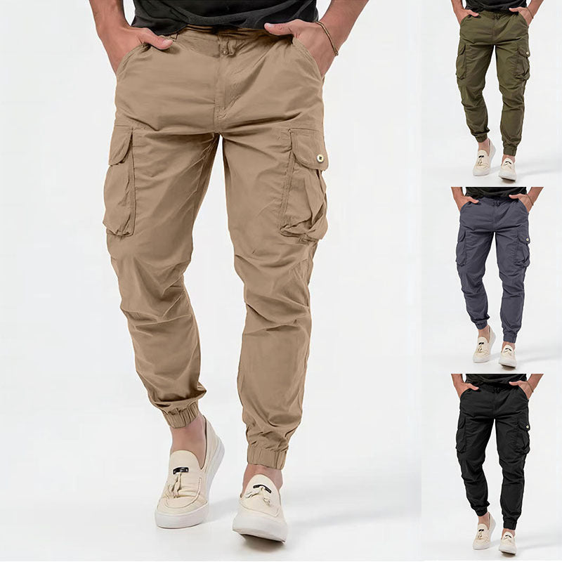 Lee – Men's Cargo Pants with 3D Pockets in Solid Design