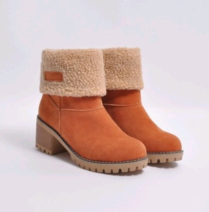 Shirley – Mid-Height Thick Heel Boots in Premium Vegan Suede