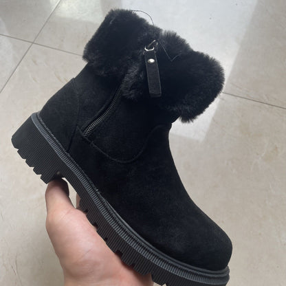 Lauren – Warm Plush Boots for Women with Side Zipper