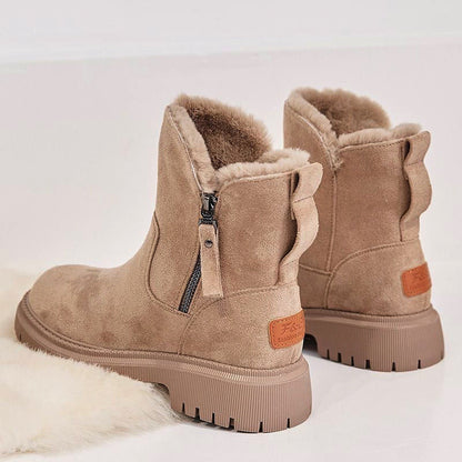 Karen – Thick Plush Snow Boots in Premium Vegan Suede with Non-Slip Sole