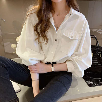 Shannon – Fashionable Blouse with Pockets and Long Sleeves