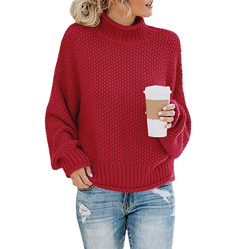 Denise – Women's Sweater with Thick Wool Turtleneck