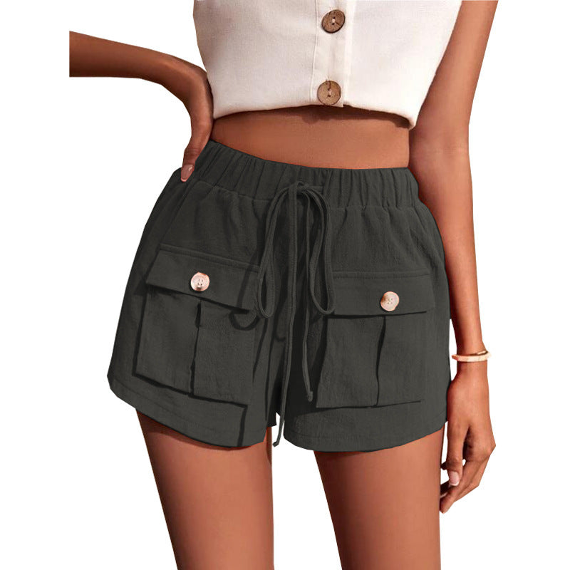 Kathleen – Comfortable Cargo Shorts with Pocket and Relaxed Drawstring for Summer