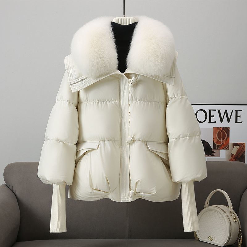 Melissa – Short Women's Jacket with Faux Fur Collar