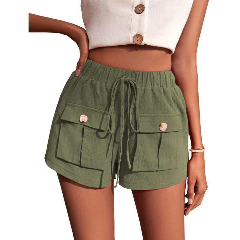 Kathleen – Comfortable Cargo Shorts with Pocket and Relaxed Drawstring for Summer