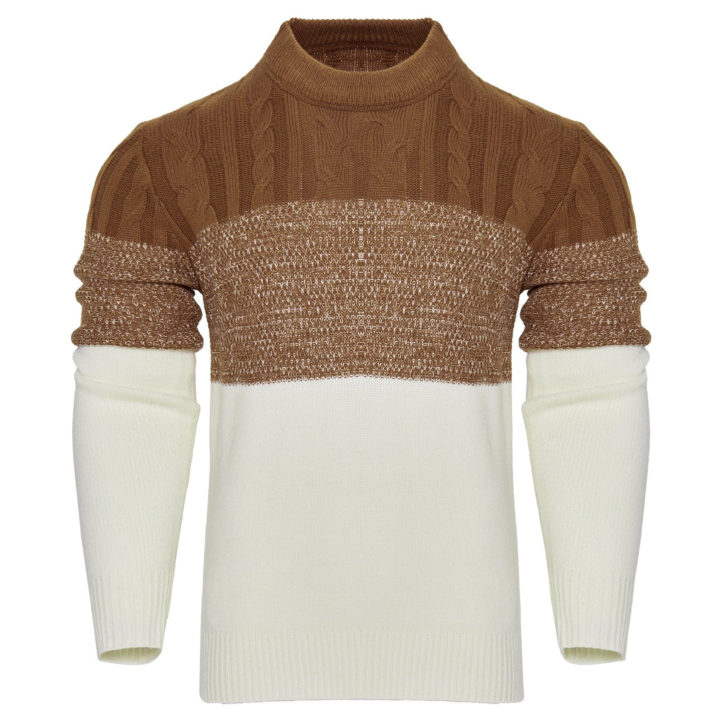 Giles – Casual Color Block Cable Knit Sweater