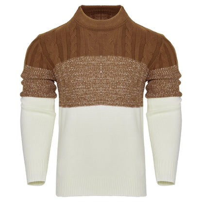 Giles – Casual Color Block Cable Knit Sweater