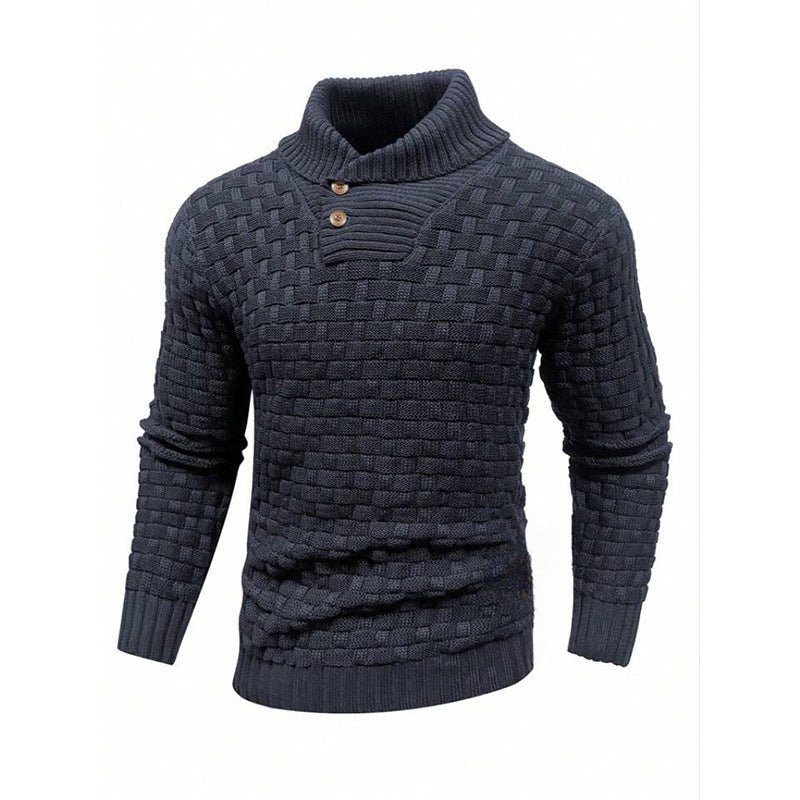 Francis – Slim Fit Men's Turtleneck Sweater with Button Design