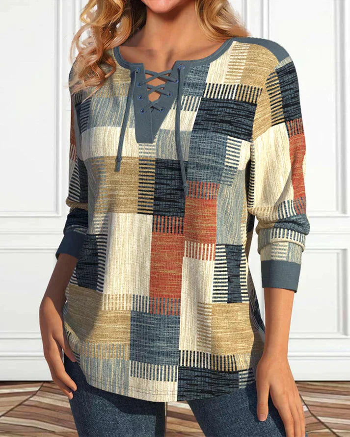 Emma – Top with Geometric Pattern