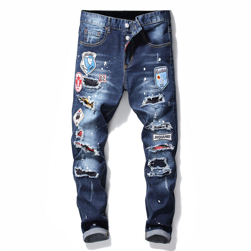 Eric – Slim Fit Jeans with Zipper and Holes