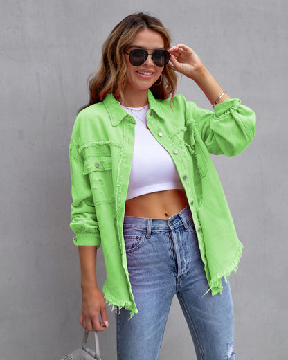 Shannon – Casual Ripped Shirt Jacket for Women