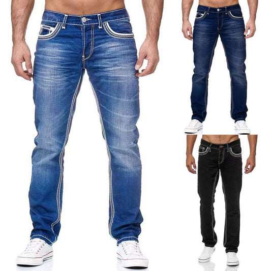 Jude – Men's Jeans with Pockets, Straight Cut, Business Casual Daily Streetwear