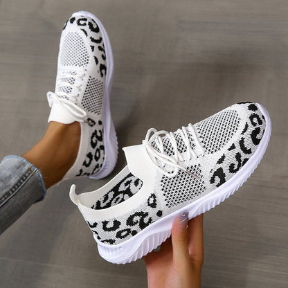 Abigail – Leopard Print Lace-Up Sneakers for Women