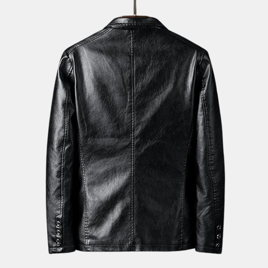 Ryan – Vegan Leather Jacket with Two Buttons