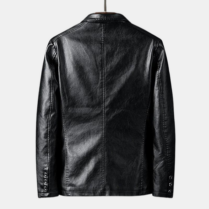 Robert – Vegan Leather Jacket with Two Buttons