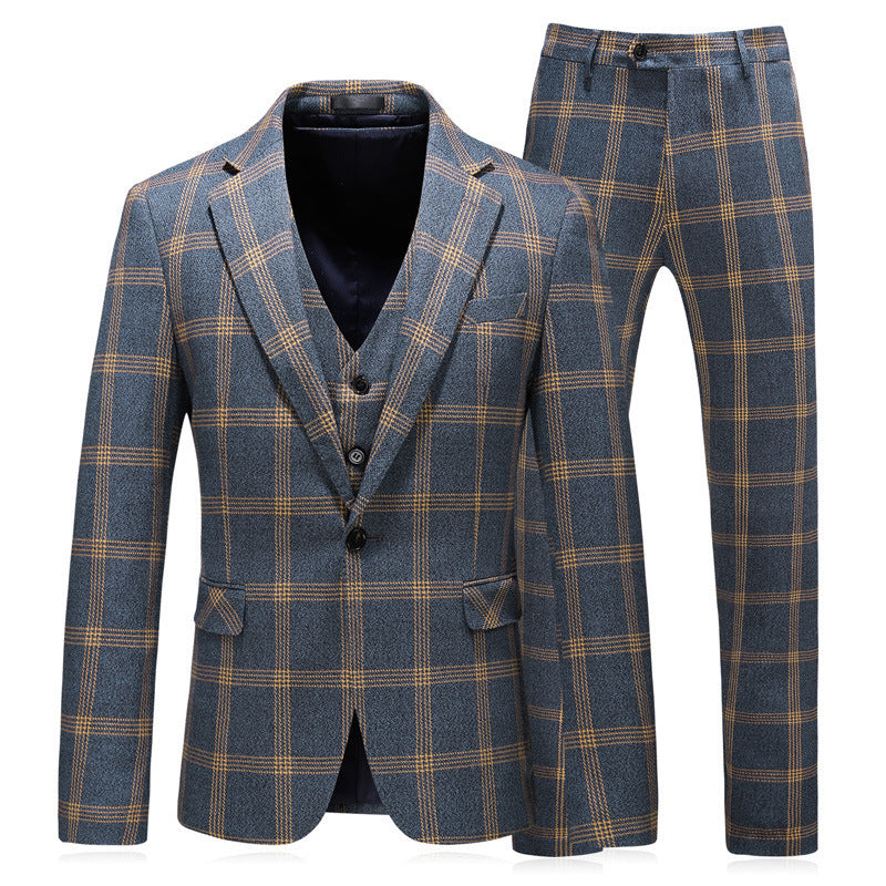 Billy – Elegant Men's Suit with Plaid Pattern