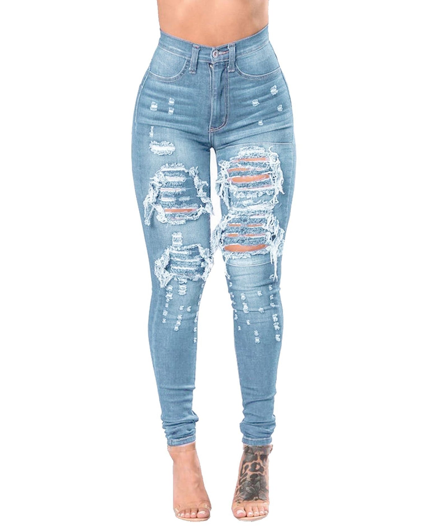 Chelsea – Distressed Women's Jeans with Wash