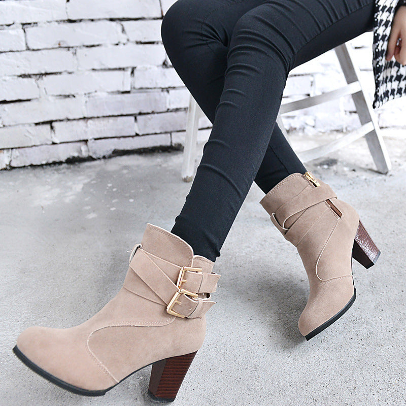 Joy – Warm Women's High Heel Pumps with Ankle Boots