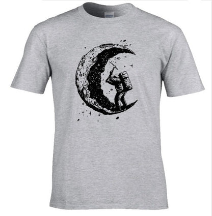 Isaac – Casual T-Shirt with Moon Print