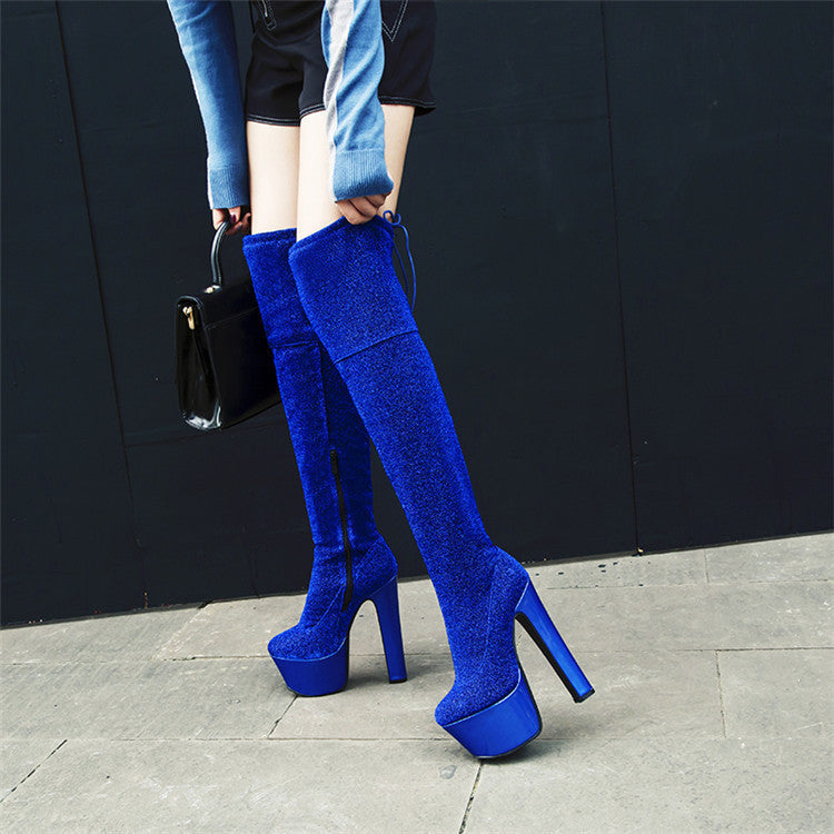 Jessica – Sexy Glitter Ankle Boots with Platform