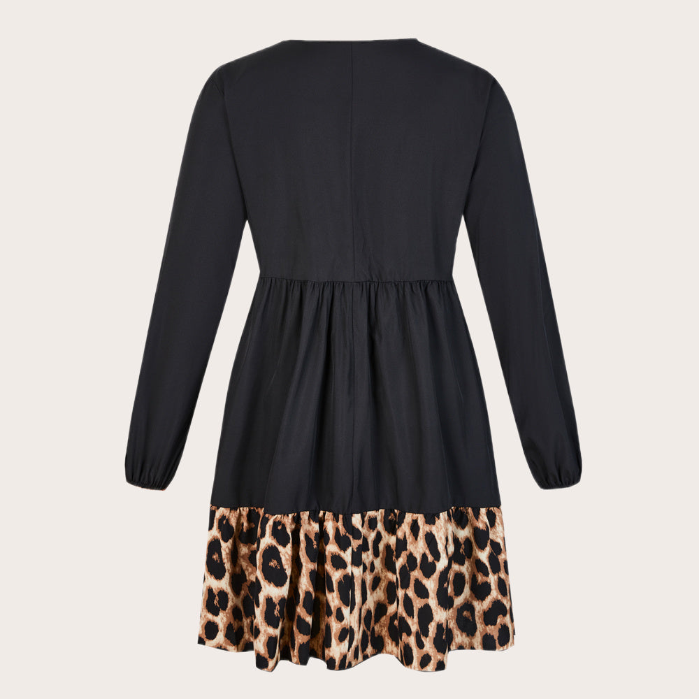 Christina – Tunic Midi Dress with Leopard Print