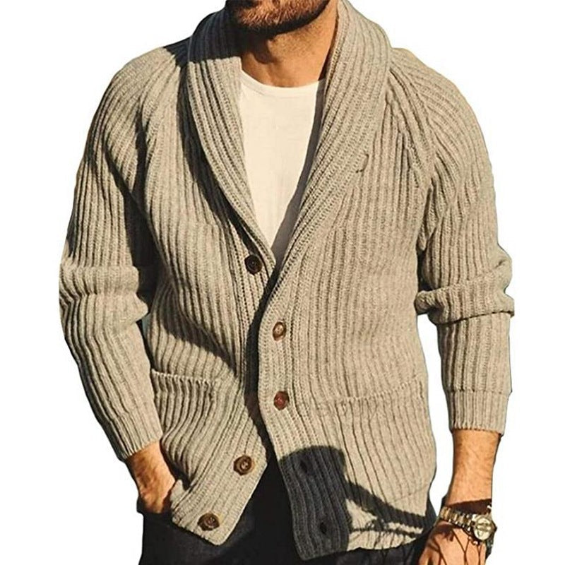 Thomas – Stylish Men's Knit Cardigan with Buttons and Pockets