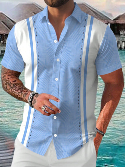 Dennis – Casual Geometric Short Sleeve Shirt for Men