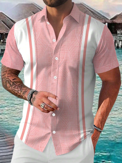 Dennis – Casual Geometric Short Sleeve Shirt for Men