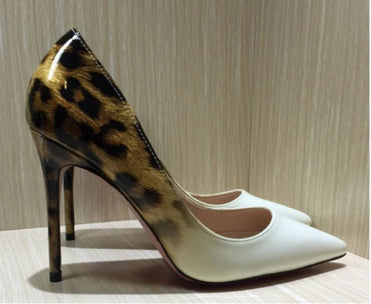 Donna – Elegant Women's High Heels with Leopard Print