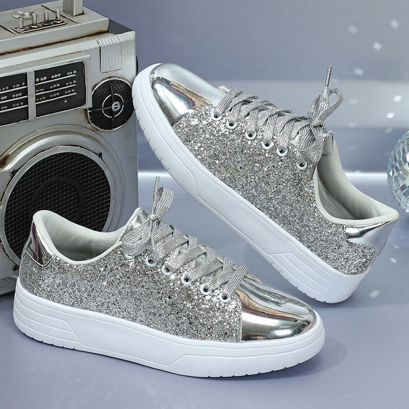 Sara – Glittery Women's Sneakers with Thick Sole