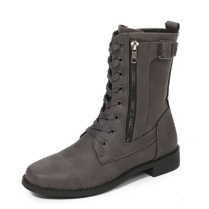 Fiona – Lace-Up Ankle Boots with Side Zipper