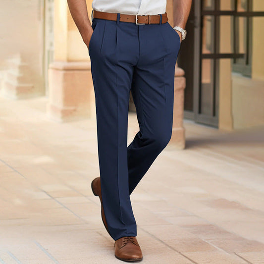 Sean – Stylish Men's Suit Pants with Mid Waist and Straight Cut