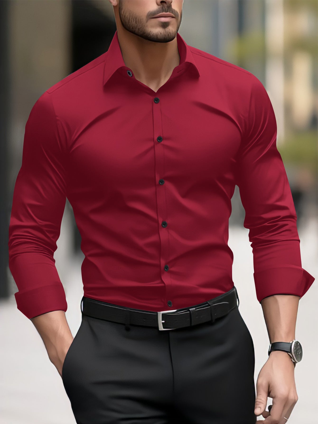 Garry – Men's Long Business-Casual Shirt